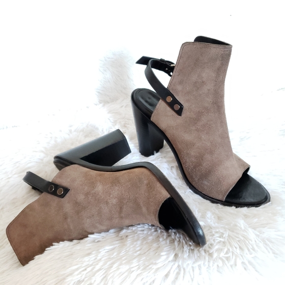 Rag & Bone Wyatt Sandal Taupe Suede Block Heel - Picture 13 of 16